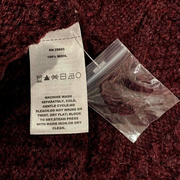 Pendleton Fisherman Sweater Women’s XL — Burgundy Heather Shetland Wool NWT - Picture 7 of 12